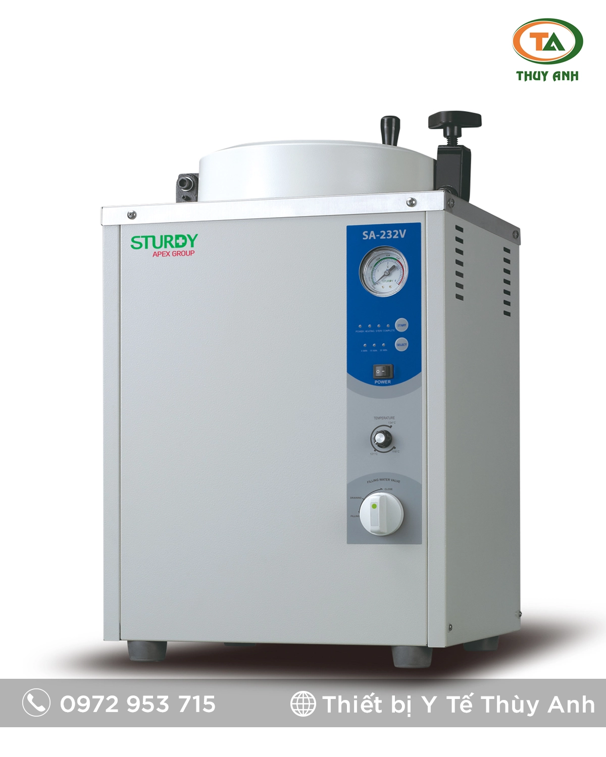 STURDY SA-232V Nồi hấp tiệt trùng Nồi hấp tiệt trùng SA-232V STURDY (16 Lít)