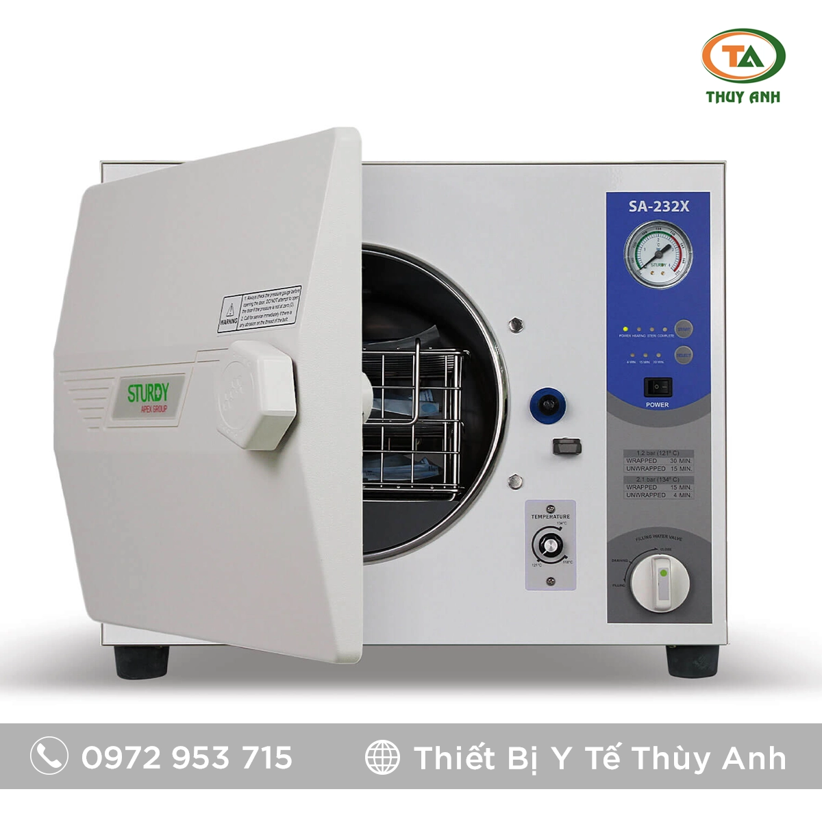 Nồi hấp tiệt trùng SA-232X STURDY (16 Lít)